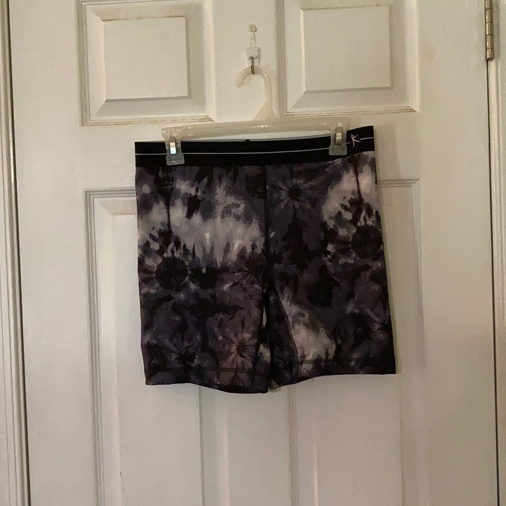 Large Black and Grey Tie Dye Bike Shorts